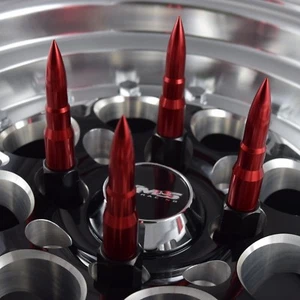 16PC RED BULLET RACING STYLE SPIKES 12X1.5 FORGED STEEL LUG NUTS FOR HONDA ACURA - Picture 1 of 1