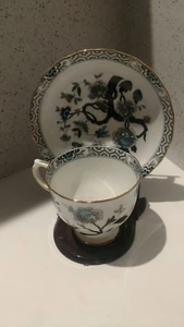 Vintage *Tuscan* Fine English Bone China -White with Black & Blue- Tree Motif - Picture 1 of 12