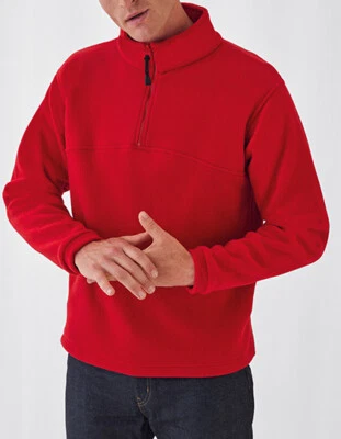 Herren Fleecepullover 300 g/m² Fleece Antipeelling halber Reißverschluss 3XL B&C - Bild 1 von 4