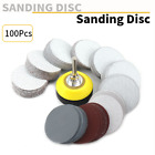 100Pcs 2'' Hook & Loop Sanding Discs 80-3000 Grit Orbital Sander Pad Sandpaper