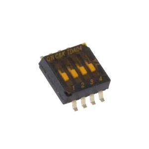 Interruptor TDA04H0SB1: DIP-SWITCH Número de secciones: 4 OFF-ON 0,025A/24VDC C&K - Imagen 1 de 1
