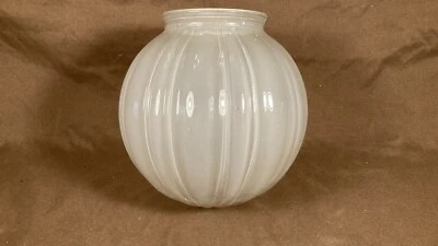 Винтажная антикварная матовая стеклянная лампа потолочный светильник абажур искусство ремесла ар-деко мяч - Изображение 1 из 4