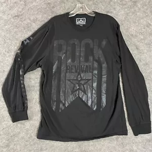 Rock Revival Black on Black Long Sleeve T Shirt Mens L - Picture 1 of 11