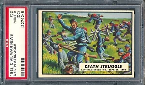 1962 Topps Civil War News #32: Death Struggle ~ PSA 9 oc - Picture 1 of 2