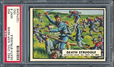 1962 Topps Civil War News #32: Death Struggle ~ PSA 9 oc - Image 1 of 2