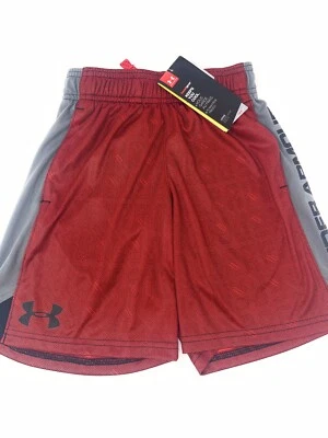 Under Armour Boys Shorts Loose Fit Red Black Grey Sz Youth X/S - Image 1 of 4