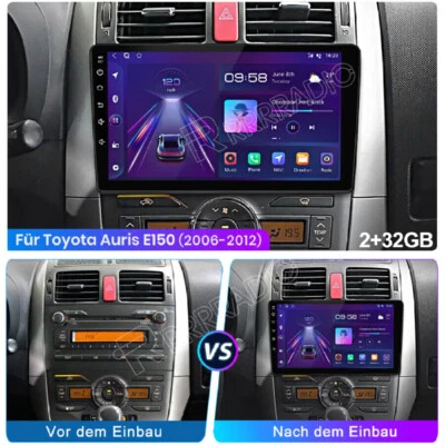 PODOFO Radio de coche 10.1" Android13 para Toyota Auris E150 2006-2012 GPS Navi BT WiFi 2+32G