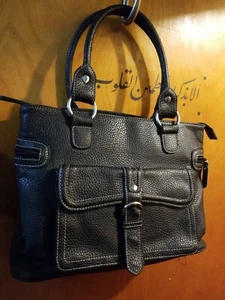 Nine & Co. Hand Bag/Purse   Large   Black Faux Leather    Very Nice Condition - Picture 1 of 10