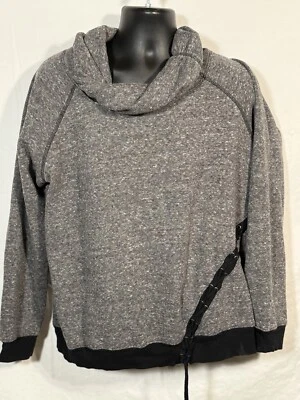 Maurices Sweatshirt Size XXL Long Sleeve Gray Cowl Cut Out Neck Lace Up Accent - Image 1 of 4