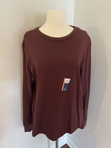 NWT George Men's Red Maroon Long Sleeve TShirt Sz M 38-40 100% Cotton New - Picture 1 of 6