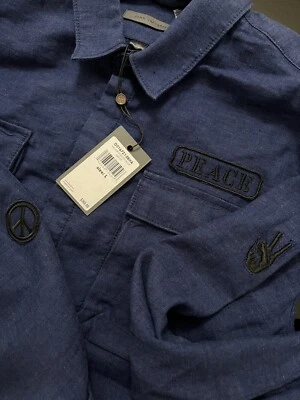 John Varvatos - “Freddy Shirt Jacket” - Linen - Peace Embroideries - $368 NWT - Image 1 of 4