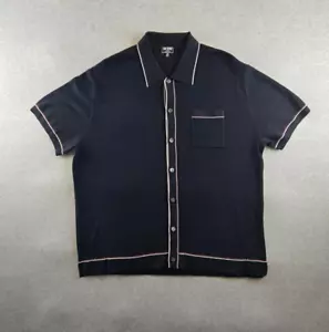 Todd Snyder Riviera Sweater Shirt Men 2XL XXL Black Italian Cotton Silk Button - Picture 1 of 8