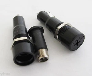 2pcs Black Color Fuse Holder MF527 10A 250V Panel Mounting for 5x20mm Fuses - Picture 1 of 3