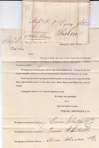 1817 LIVERPOOL G TURNER LETTER 'p. THE ROBERT BURNS' >DYSON & Co LISBON PORTUGAL - Picture 1 of 2