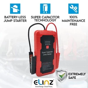 800A Supercapacitor Battery-Less Car Jump Starter 12V Portable Emergency Booster - Picture 1 of 12