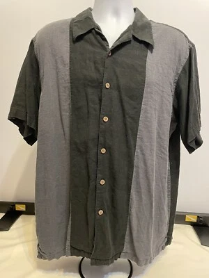 Мужская рубашка воротник короткий рукав черный серый размер 2XL Haggar - Изображение 1 из 4