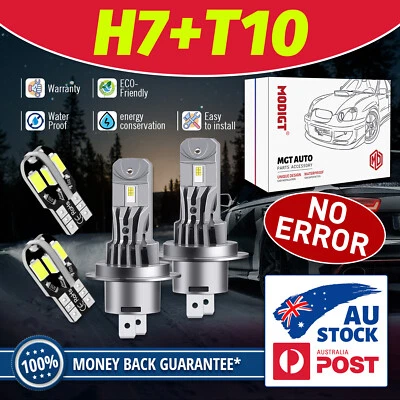 MODIGT LED Headlight Globes H7 T10 x 2 for Peugeot 605 6B Sedan 2.0 1994-1999 - image 1 of 4