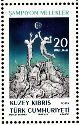 2023 - TURKISH CYPRUS - CHAMPION ANGELS - UMM - STAMP - Image 1 of 3
