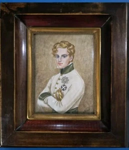Antique miniature portrait painting of NEPOLEON II signed J. BOND - Picture 1 of 4