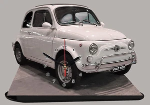 AUTO MINIATURA, FIAT 500 BIANCO-03, AUTO IN OROLOGIO MINIATURA - Picture 1 of 1