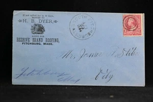 Massachusetts: South Fitchburg 1895 copertura pubblicitaria tetto, SCARCE DPO, Worcester Co - Foto 1 di 2