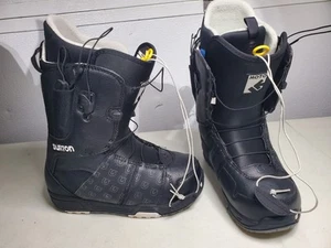 Stivali da snowboard Burton uomo 8 tutti neri stampa moto tiro rapido - Foto 1 di 6