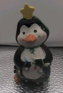  Pingüino con Estrella en Navidad Cadena de Luces Alrededor Adorno de Navidad 3" - Imagen 1 de 6
