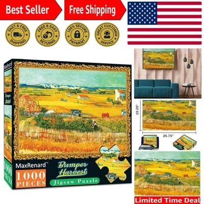 Classic 1000-Piece Jigsaw Puzzle of Van Gogh's Bumper Harvest - Skill Builder - Image 1 of 4