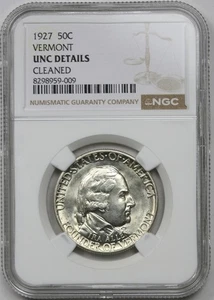 1927 Vermont 50C NGC UNC Details Early Silver Commemorative Half Dollar - Picture 1 of 4
