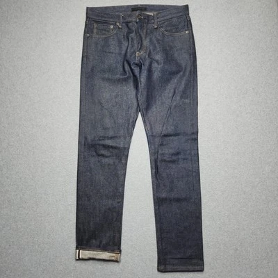 Jeans Uniqlo Ribete 32x32 Azul Ajustado Recto Japonés Kaihara Denim Se Ajusta 34x32 Foto 1 de 4
