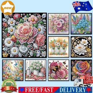 5D DIY Partial Special Shaped Drill Diamond Painting Kit Flower Decor 30x30cm - Afbeelding 1 van 39