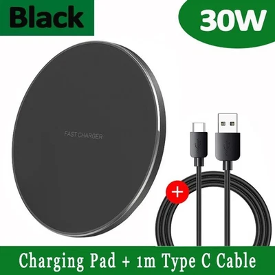 Carregador de telefone sem fio 30W pad dock carregamento rápido para Samsung iPhone LG Universal - Imagem 1 de 4