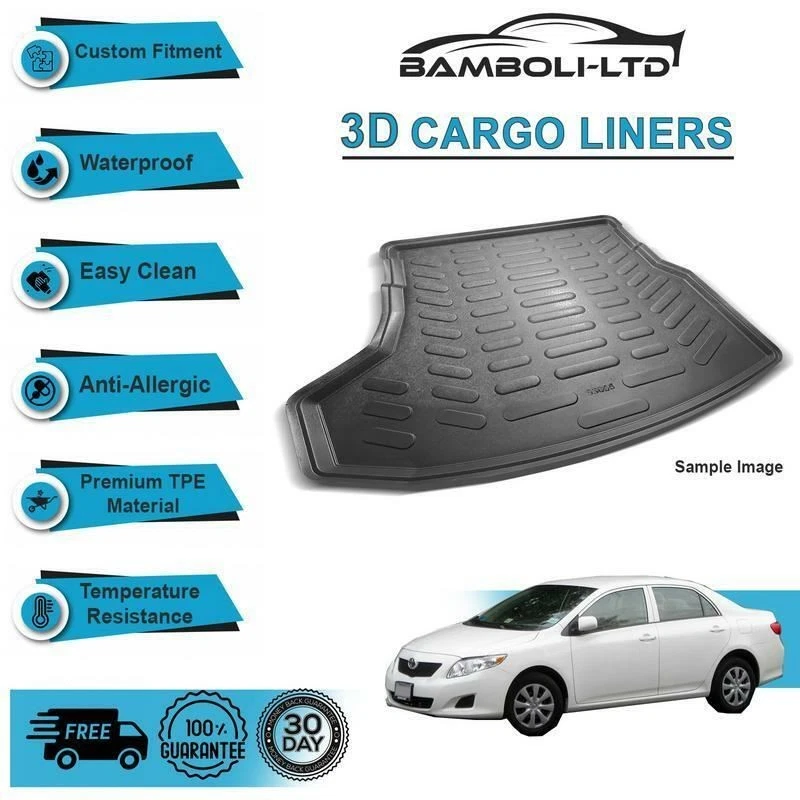 Alfombrilla maletero trasero forro carga 3D para Toyota Corolla Sedán 2007-2012 Foto 1 de 4