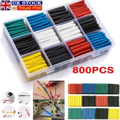 ESTOP-STAR 800X HEAT SHRINK TUBING TUBE SLEEVE CAR ELECTRICAL ASSORTED CABLE WIRE WRAP KIT
