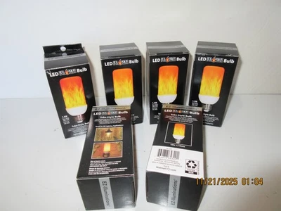 Gaslight Yellow Glow Flame Style Edison Fire 3x Bulb EZ Decoration Party Flicker - Image 1 of 3