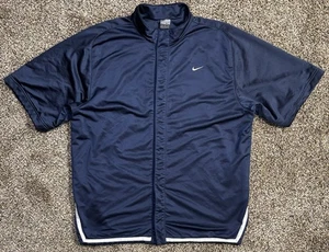 Camisa de calentamiento de baloncesto Nike Dri-Fit de colección años 90’s peso pesado broches de presión para hombre XL azul marino - Imagen 1 de 16