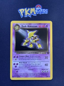Juego de cartas coleccionables Pokémon Dark Alakazam Team Rocket 18/82 regular raro LP. - Imagen 1 de 3