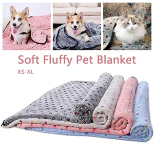Soft Fluffy Pet Blanket Dog Cat Bed Mat Warm Fleece Coral Puppy Cushion - Picture 1 of 24