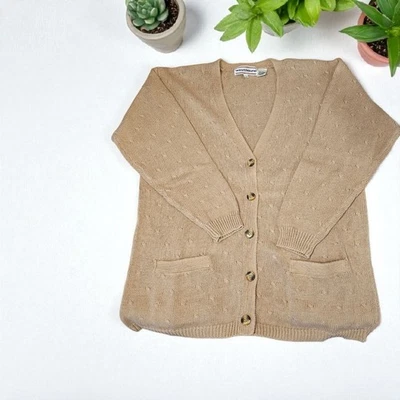 Cárdigan suéter tejido vintage Westbound caqui tostado puntelle para mujer talla mediana” Foto 1 de 4
