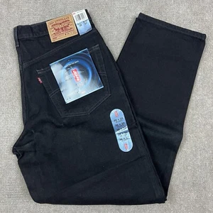 Vintage 90s Levis 550 Black Denim Jeans Relaxed Fit Mens 38x32 Tapered Red Tab - Picture 1 of 9