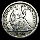 1838 sitzende Liberty Dime --- schöne seltene 106-A Stanzrissmünze --- #XX885