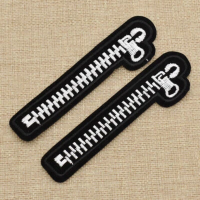 2PCS Zipper Patches Iron on Sewing Applique Clothing Bags Hats Badge DIY Decor - Image 1 of 4