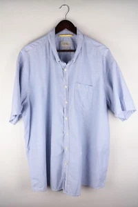 Camel Active Men Casual Shirt Short Sleeves Blue Striped Cotton size 3XL - Picture 1 of 6