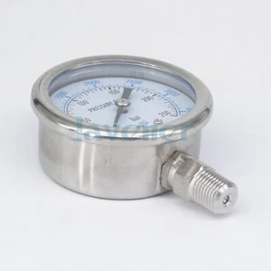 0-250 Bar 1/8" BSPT 60mm Dial Manómetro 304 Barra Inoxidable PSI N2 Vapor - Imagen 1 de 5