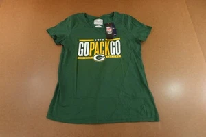Green Bay Packers Fanatics Womens Size Medium Green Short Sleeve V Neck Tee NWT - Picture 1 of 10