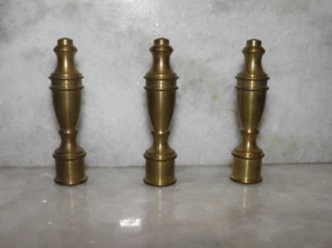 Set of 3, Vintage, cast brass, heavy,  floor/table lamp finials. 2 3/8" Tall. - Picture 1 of 8