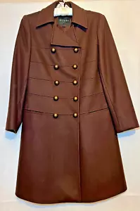 Hobbs Coat Brown Wool Blend Double Breasted UK 10 - Picture 1 of 5