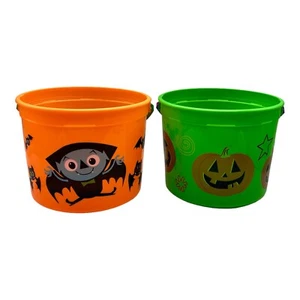 2 Cubos de dulces de Halloween cubo de truco golosinas 5,04 Q plástico bayas calabaza murciélago 2014 - Imagen 1 de 12