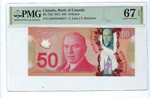 Canada $50 Dollars Banknote 2012 BC-72d  PMG  67 EPQ  GMZ - Picture 1 of 2