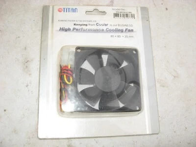 UNUSED BOXED 8CM TITAN TFD-8025M12C(RB) CASEFAN FAN . PERHAPS 20 YEARS OLD. - Image 1 of 2